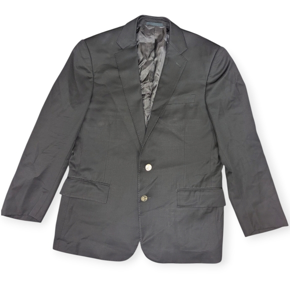 Ralph Lauren Black Label Black Wool Blazer Made in Italy With Metal RL Buttons - Picture 1 of 8